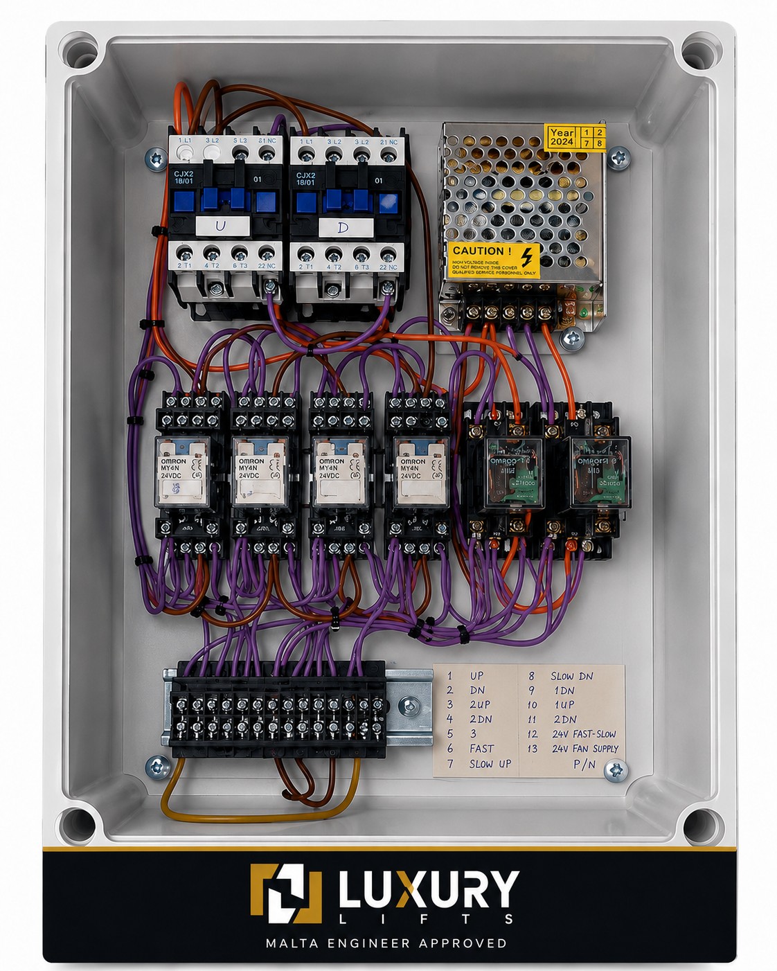 LuxuryLifts goods-lift controller 3, built by us in Malta