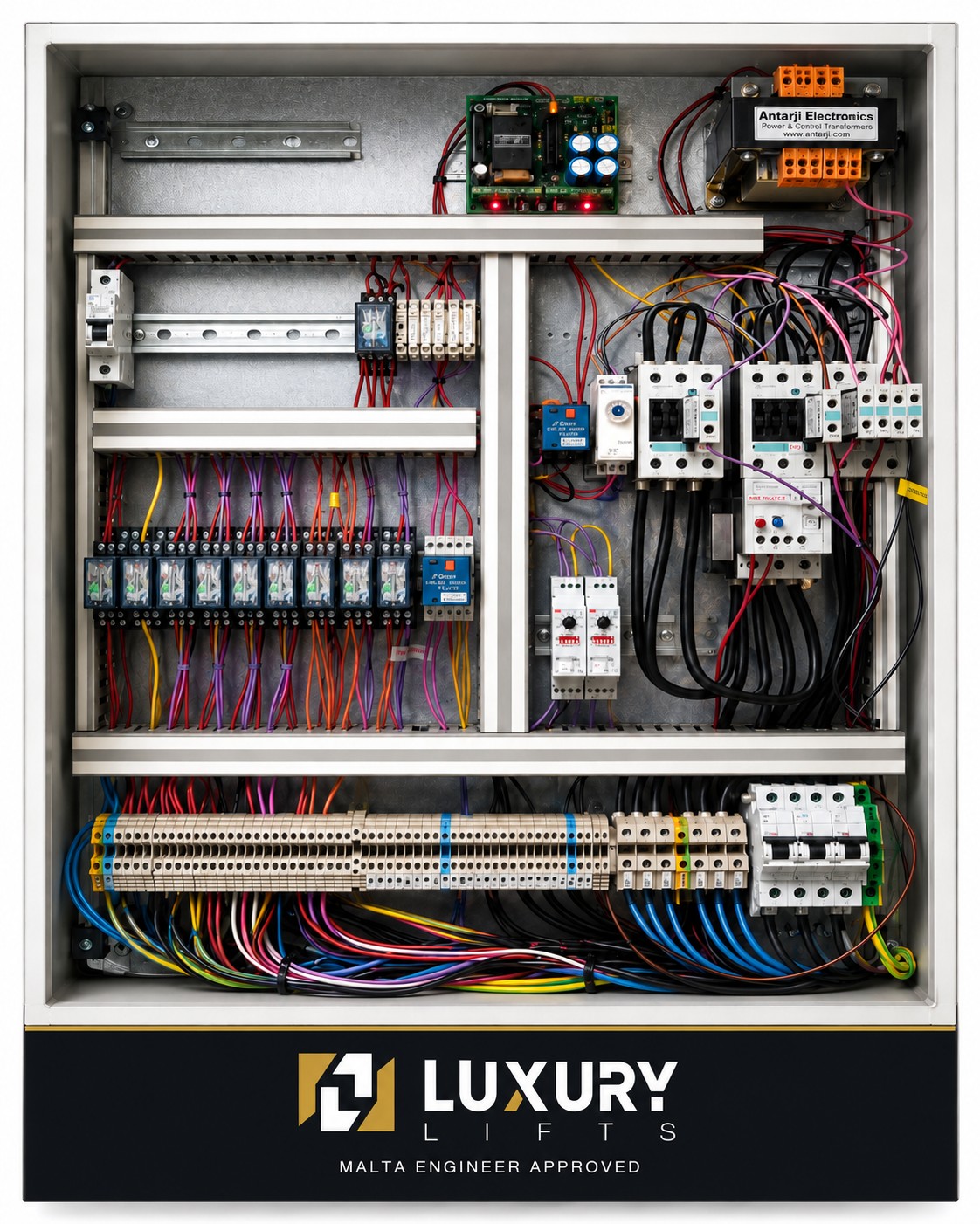 LuxuryLifts goods-lift controller 5, built by us in Malta